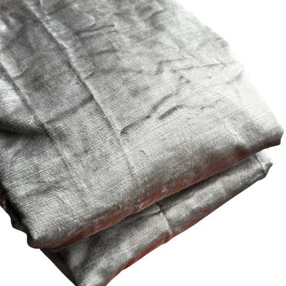 NWOT QUINCE Luster Velvet Curtain Cotton Back Light Filtering Silver 48x96” - Picture 13 of 14